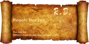 Resch Dorisz névjegykártya